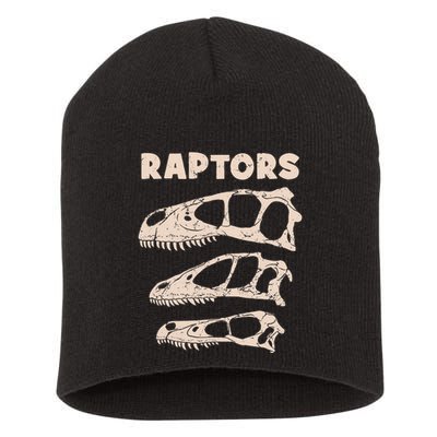 Utahraptor Deinonychus Velociraptor Skull Fossil Hunter Short Acrylic Beanie
