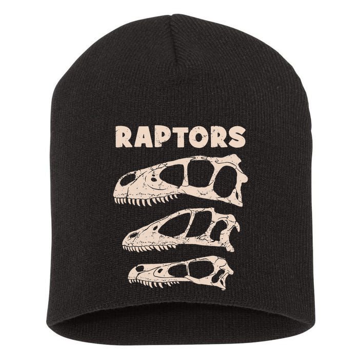 Utahraptor Deinonychus Velociraptor Skull Fossil Hunter Short Acrylic Beanie