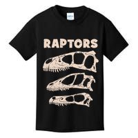 Utahraptor Deinonychus Velociraptor Skull Fossil Hunter Kids T-Shirt