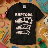 Utahraptor Deinonychus Velociraptor Skull Fossil Hunter Kids T-Shirt