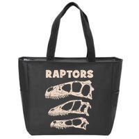 Utahraptor Deinonychus Velociraptor Skull Fossil Hunter Zip Tote Bag