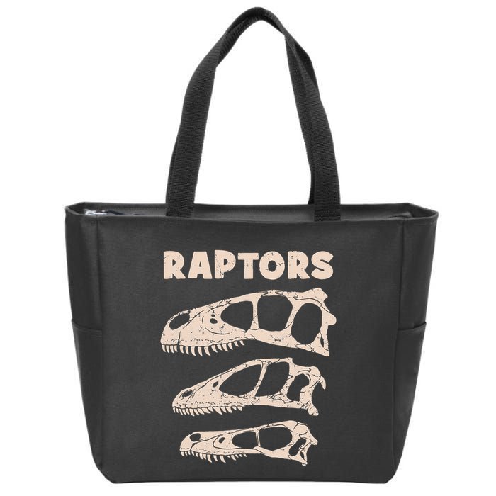 Utahraptor Deinonychus Velociraptor Skull Fossil Hunter Zip Tote Bag