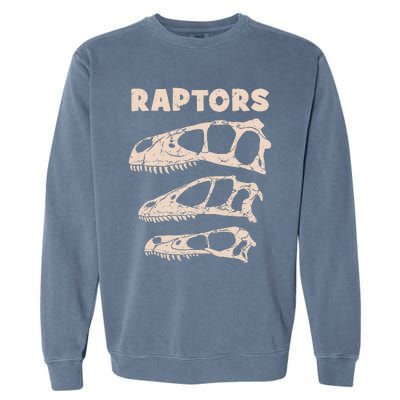 Utahraptor Deinonychus Velociraptor Skull Fossil Hunter Garment-Dyed Sweatshirt