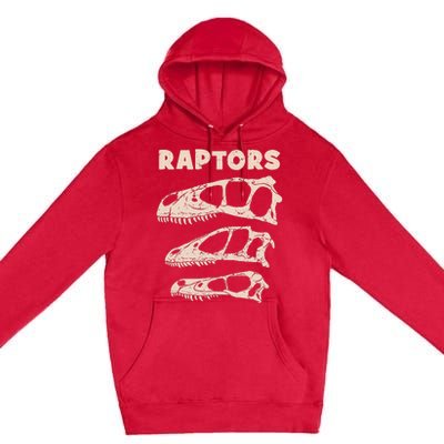 Utahraptor Deinonychus Velociraptor Skull Fossil Hunter Premium Pullover Hoodie