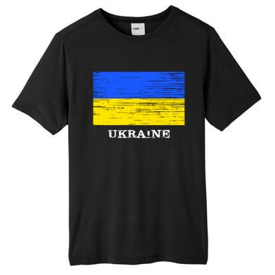 Ukraine Distressed Vintage World Flag Nationality Ukrainian Pride Tall Fusion ChromaSoft Performance T-Shirt