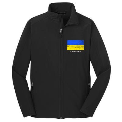 Ukraine Distressed Vintage World Flag Nationality Ukrainian Pride Core Soft Shell Jacket