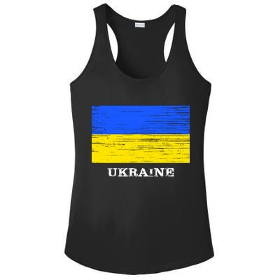 Ukraine Distressed Vintage World Flag Nationality Ukrainian Pride Ladies PosiCharge Competitor Racerback Tank