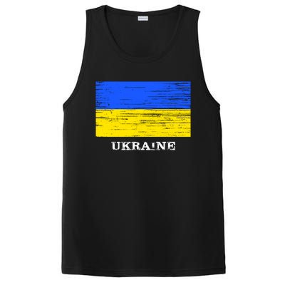 Ukraine Distressed Vintage World Flag Nationality Ukrainian Pride PosiCharge Competitor Tank