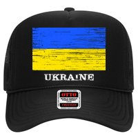 Ukraine Distressed Vintage World Flag Nationality Ukrainian Pride Trucker Hat