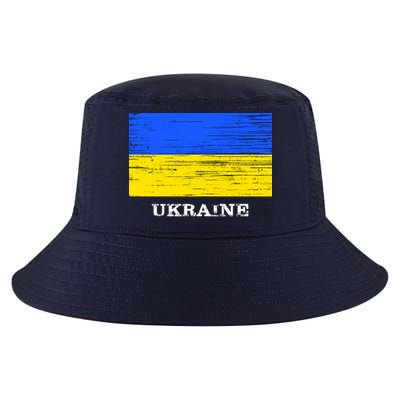 Ukraine Distressed Vintage World Flag Nationality Ukrainian Pride Cool Comfort Performance Bucket Hat