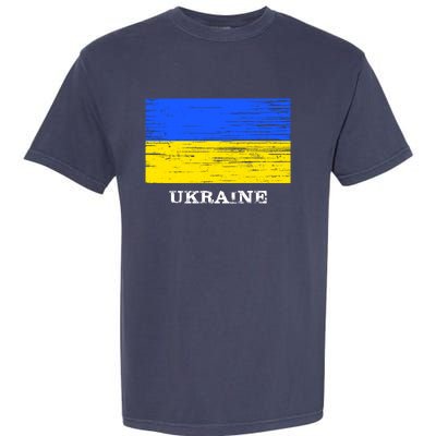 Ukraine Distressed Vintage World Flag Nationality Ukrainian Pride Garment-Dyed Heavyweight T-Shirt