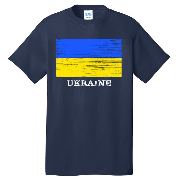 Ukraine Distressed Vintage World Flag Nationality Ukrainian Pride Tall T-Shirt