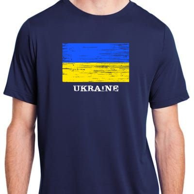 Ukraine Distressed Vintage World Flag Nationality Ukrainian Pride Adult ChromaSoft Performance T-Shirt