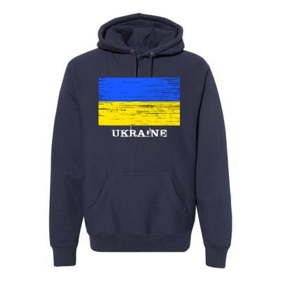 Ukraine Distressed Vintage World Flag Nationality Ukrainian Pride Premium Hoodie