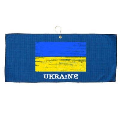 Ukraine Distressed Vintage World Flag Nationality Ukrainian Pride Large Microfiber Waffle Golf Towel