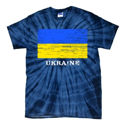 Ukraine Distressed Vintage World Flag Nationality Ukrainian Pride Tie-Dye T-Shirt