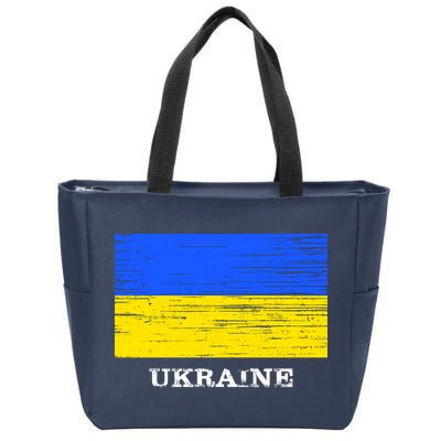 Ukraine Distressed Vintage World Flag Nationality Ukrainian Pride Zip Tote Bag