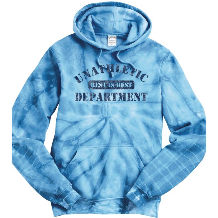 Unathletic Department With Rest Is Best Laziness Funny Lines Tie Dye Hoodie