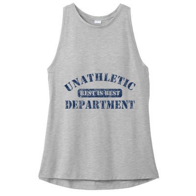 Unathletic Department With Rest Is Best Laziness Funny Lines Ladies PosiCharge Tri-Blend Wicking Tank