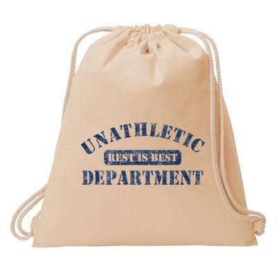 Unathletic Department With Rest Is Best Laziness Funny Lines Drawstring Bag