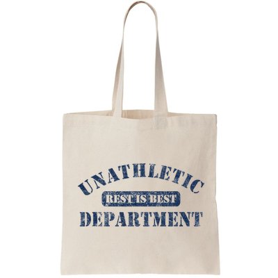 Unathletic Department With Rest Is Best Laziness Funny Lines Bag