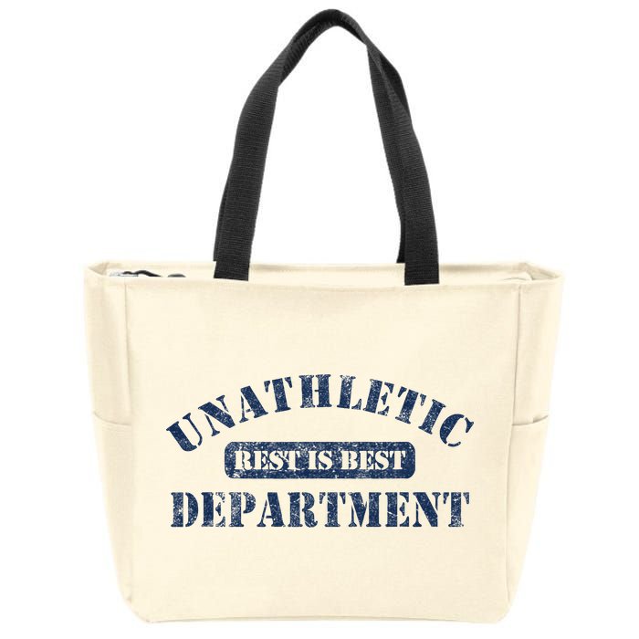 Unathletic Department With Rest Is Best Laziness Funny Lines Zip Tote Bag