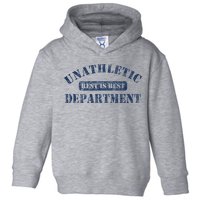 Unathletic Department With Rest Is Best Laziness Funny Lines Toddler Hoodie