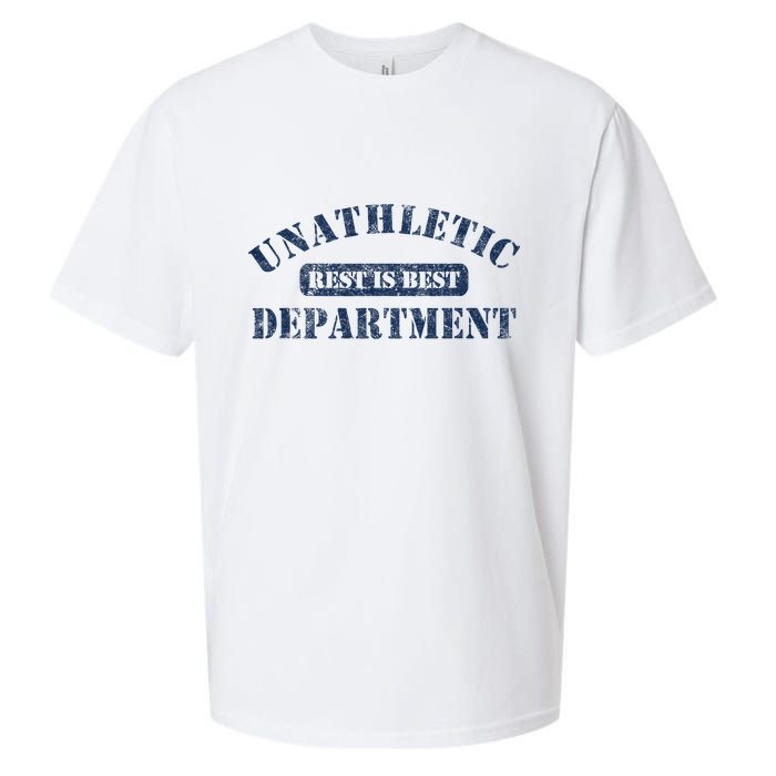 Unathletic Department With Rest Is Best Laziness Funny Lines Sueded Cloud Jersey T-Shirt