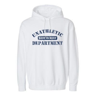 Unathletic Department With Rest Is Best Laziness Funny Lines Garment-Dyed Fleece Hoodie