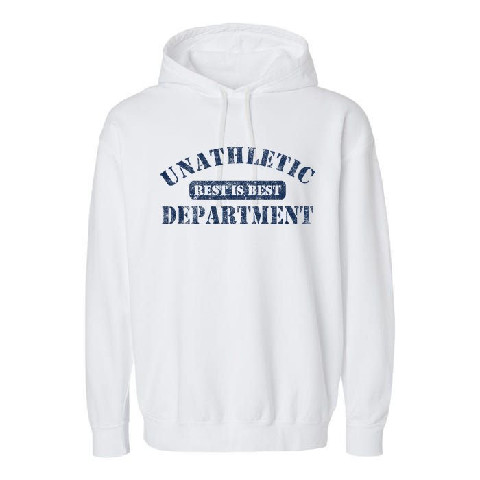 Unathletic Department With Rest Is Best Laziness Funny Lines Garment-Dyed Fleece Hoodie