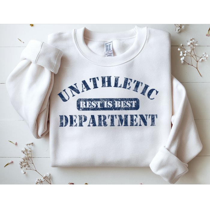 Unathletic Department With Rest Is Best Laziness Funny Lines Sweatshirt