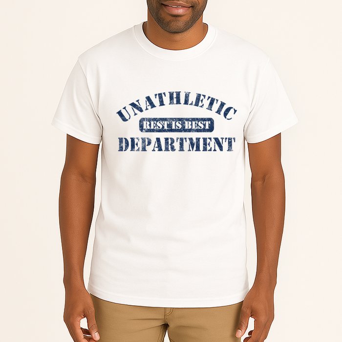 Unathletic Department With Rest Is Best Laziness Funny Lines Tall T-Shirt