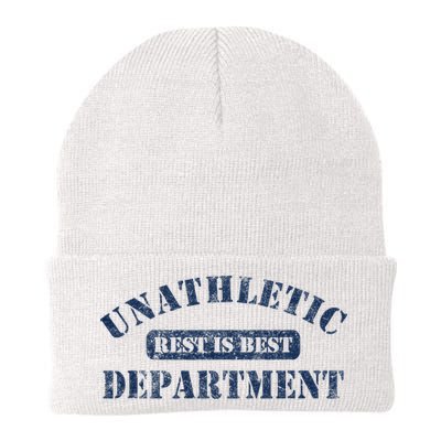 Unathletic Department With Rest Is Best Laziness Funny Lines Beanie