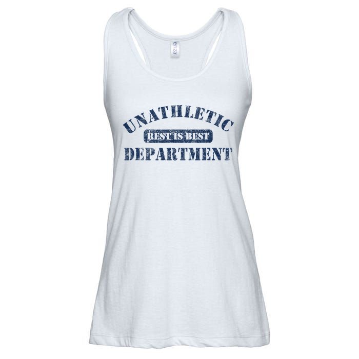 Unathletic Department With Rest Is Best Laziness Funny Lines Ladies Essential Flowy Tank