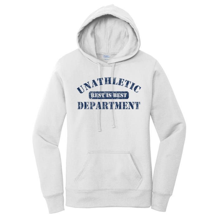Unathletic Department With Rest Is Best Laziness Funny Lines Women's Pullover Hoodie