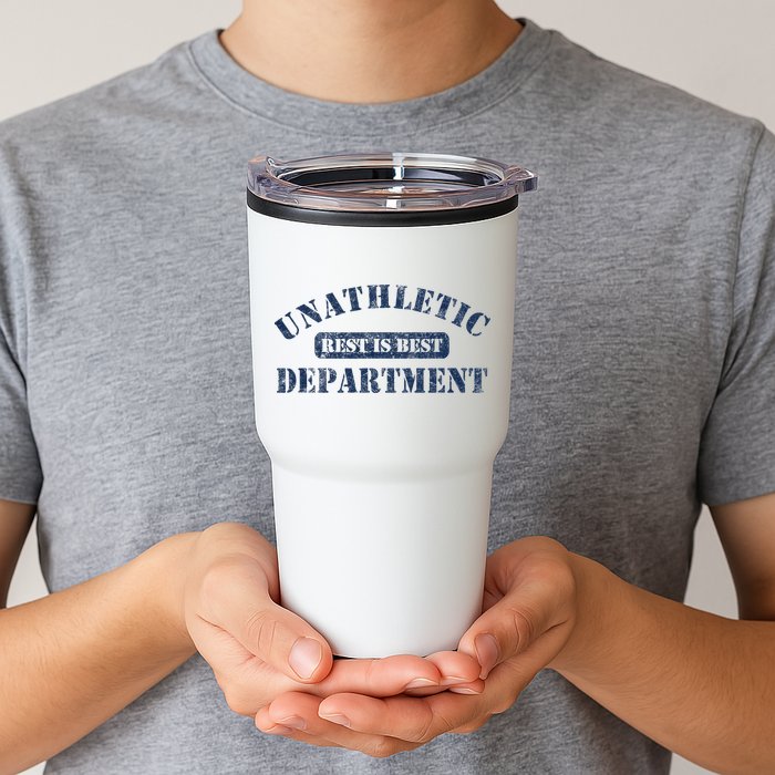 Unathletic Department With Rest Is Best Laziness Funny Lines Tumbler