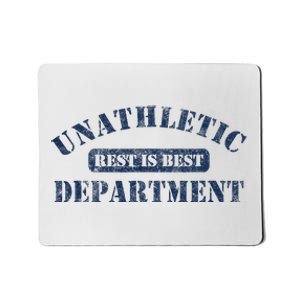 Unathletic Department With Rest Is Best Laziness Funny Lines Mousepad