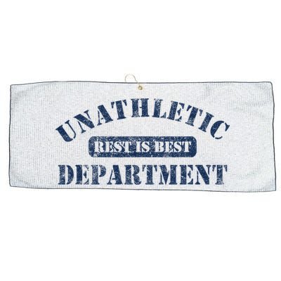 Unathletic Department With Rest Is Best Laziness Funny Lines Large Microfiber Waffle Golf Towel