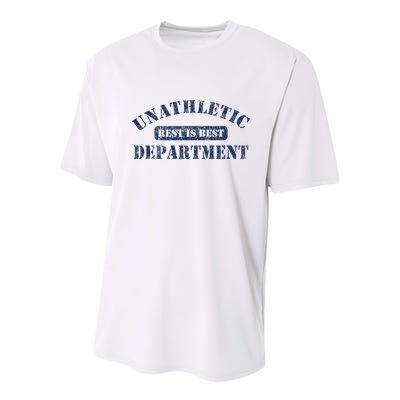 Unathletic Department With Rest Is Best Laziness Funny Lines Youth Performance Sprint T-Shirt