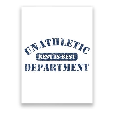 Unathletic Department With Rest Is Best Laziness Funny Lines Poster