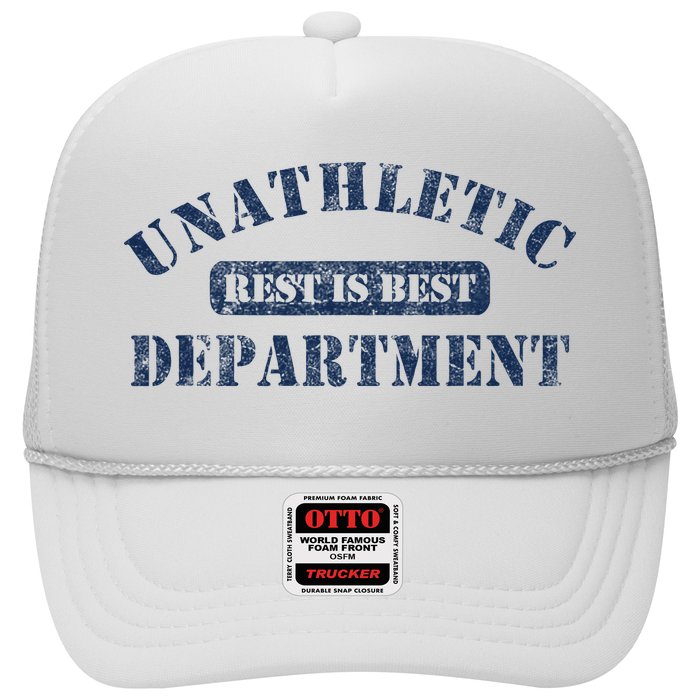Unathletic Department With Rest Is Best Laziness Funny Lines Trucker Hat