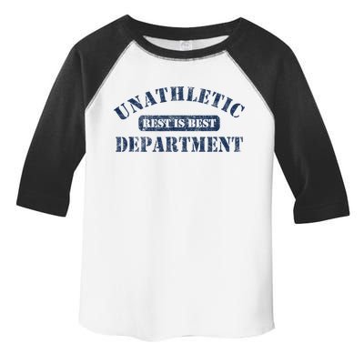 Unathletic Department With Rest Is Best Laziness Funny Lines Toddler Fine Jersey T-Shirt