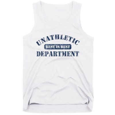 Unathletic Department With Rest Is Best Laziness Funny Lines Tank Top