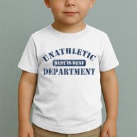 Unathletic Department With Rest Is Best Laziness Funny Lines Toddler T-Shirt