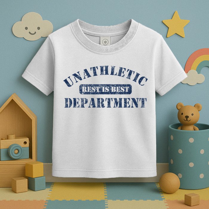 Unathletic Department With Rest Is Best Laziness Funny Lines Toddler T-Shirt