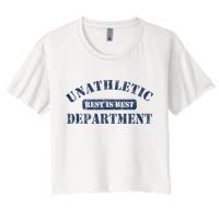 Unathletic Department With Rest Is Best Laziness Funny Lines Crop Top