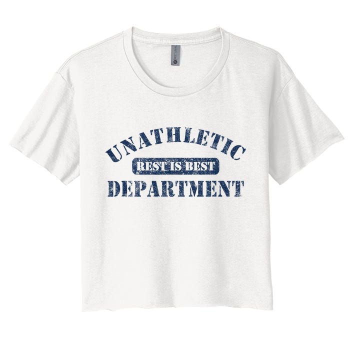 Unathletic Department With Rest Is Best Laziness Funny Lines Crop Top