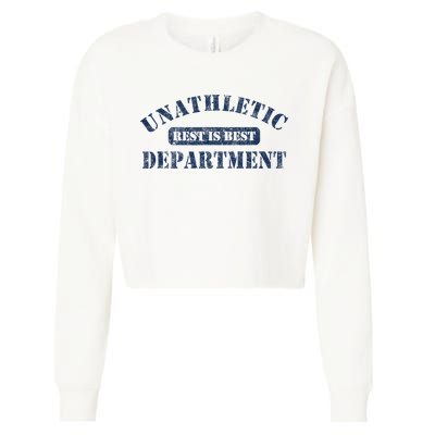 Unathletic Department With Rest Is Best Laziness Funny Lines Cropped Pullover Crew