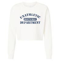 Unathletic Department With Rest Is Best Laziness Funny Lines Cropped Pullover Crew