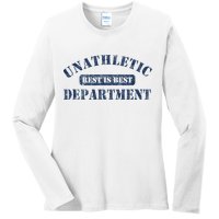 Unathletic Department With Rest Is Best Laziness Funny Lines Ladies Long Sleeve Shirt